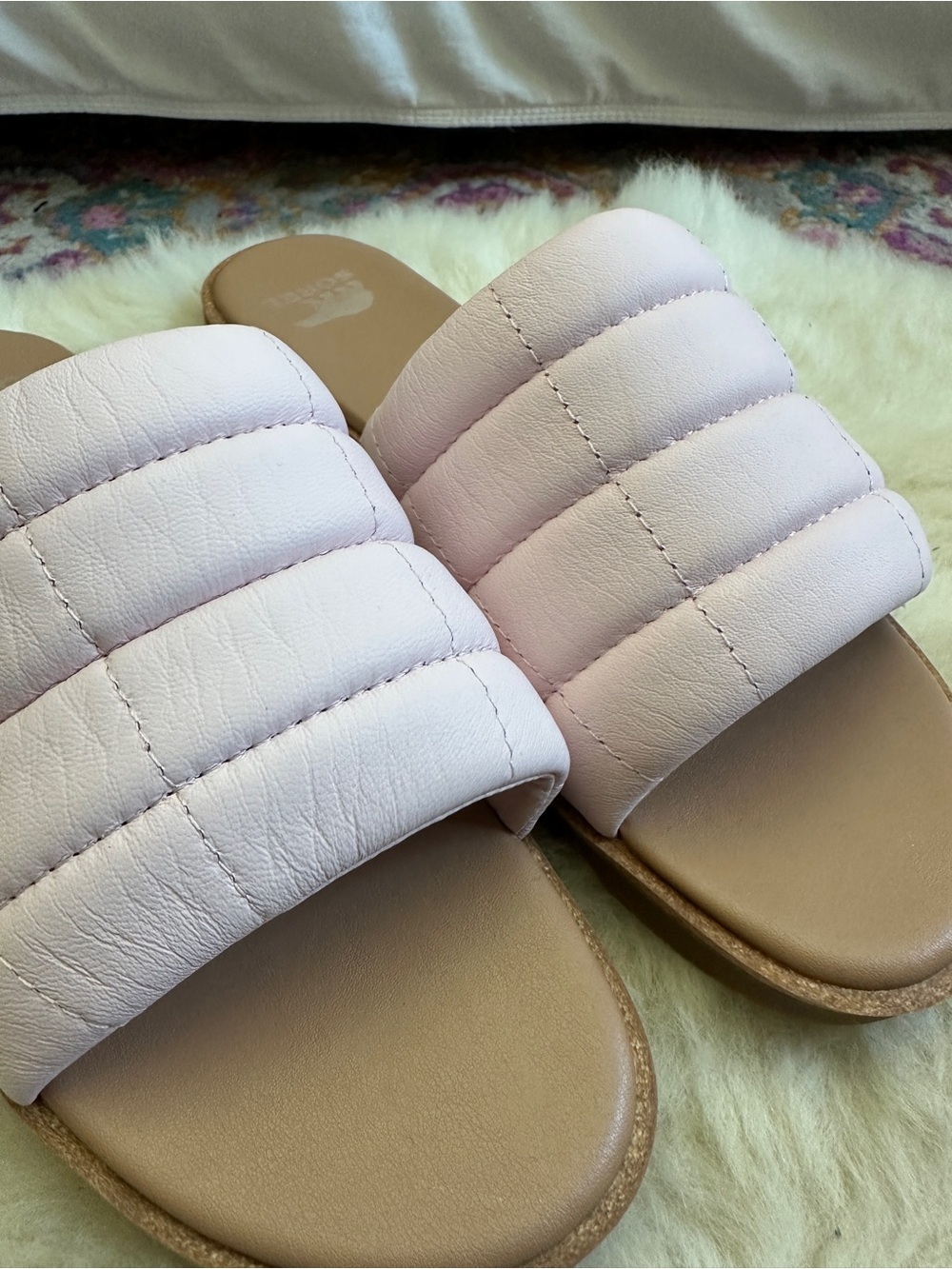 Sorel Ella III Puff Slide Sandals Pink Quilted Comfort Slides Cushioned Size 8.5 - Picture 4 of 7